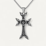 Medieval Silver Gothic Cross Necklace