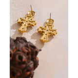 Imperial Pearl Cross Earrings