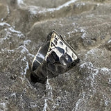 Textured Cross Ring for Men