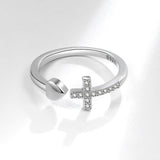 Silver Cross and Heart Ring