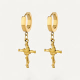 Floral Cross Earrings