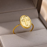 Gold Cross Ring for Women