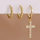 Crystallized Cross Earrings