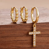 Crystallized Cross Earrings