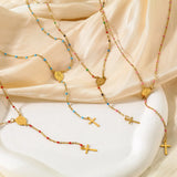Virgin Mary Cross Pendant Religious Necklace
