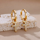 Shining Cross Earrings