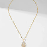 Virgin Mary Golden Radiance Cross Necklace