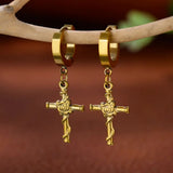 Floral Cross Earrings