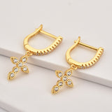 Dangling Cross Earrings