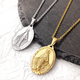 Miraculous Virgin Medal Cross Necklace