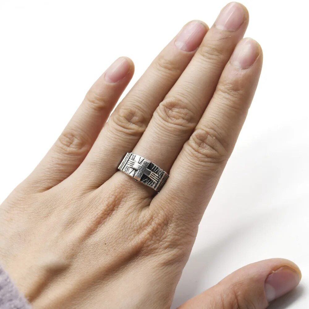 Adjustable Gothic Cross Ring