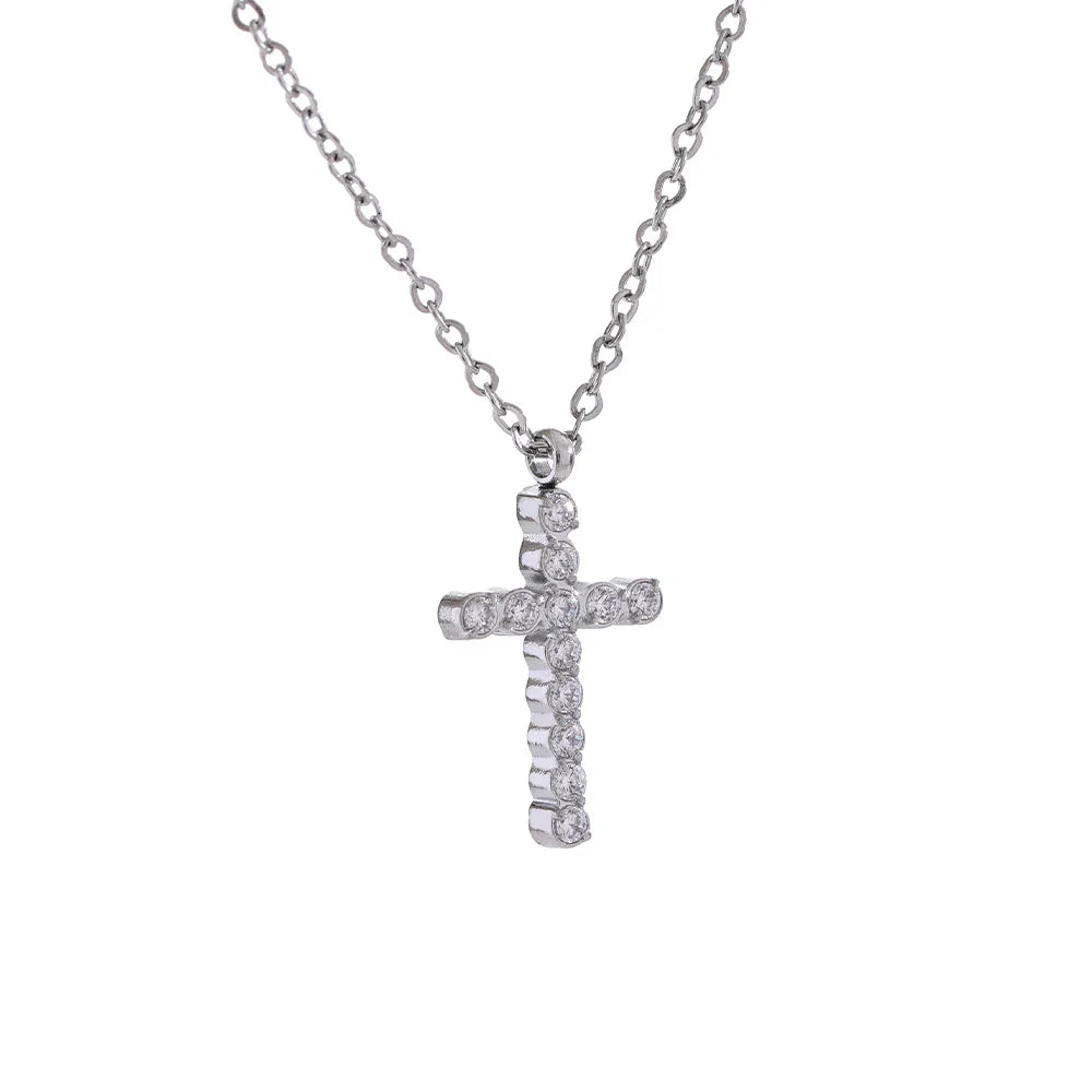 Luminous Aura Cross Necklace