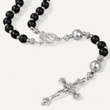 Beaded Rosary with Silver Crucifix