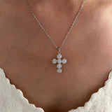 Cross Necklace with Crystals