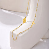 Gold Cross Necklace with Elegant Medal