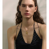 Gold Floral Cross Necklace