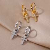 Shining Cross Earrings
