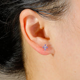 Gold Cross Earring with Sparkling Crystals