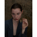 Gold Crystal Cross Necklace
