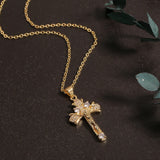Zirconium Cross Pendant Necklace