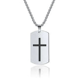 Men’s Military Cross Dog Tag Necklace