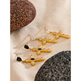 Golden Majesty Cross Earrings
