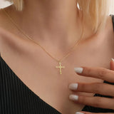 Fine Openwork Cross Necklace for Women