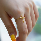 Beaded Cross Ring