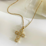 Cross Necklace with Crystals