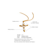 Golden Cross Necklace with Luminous Stones