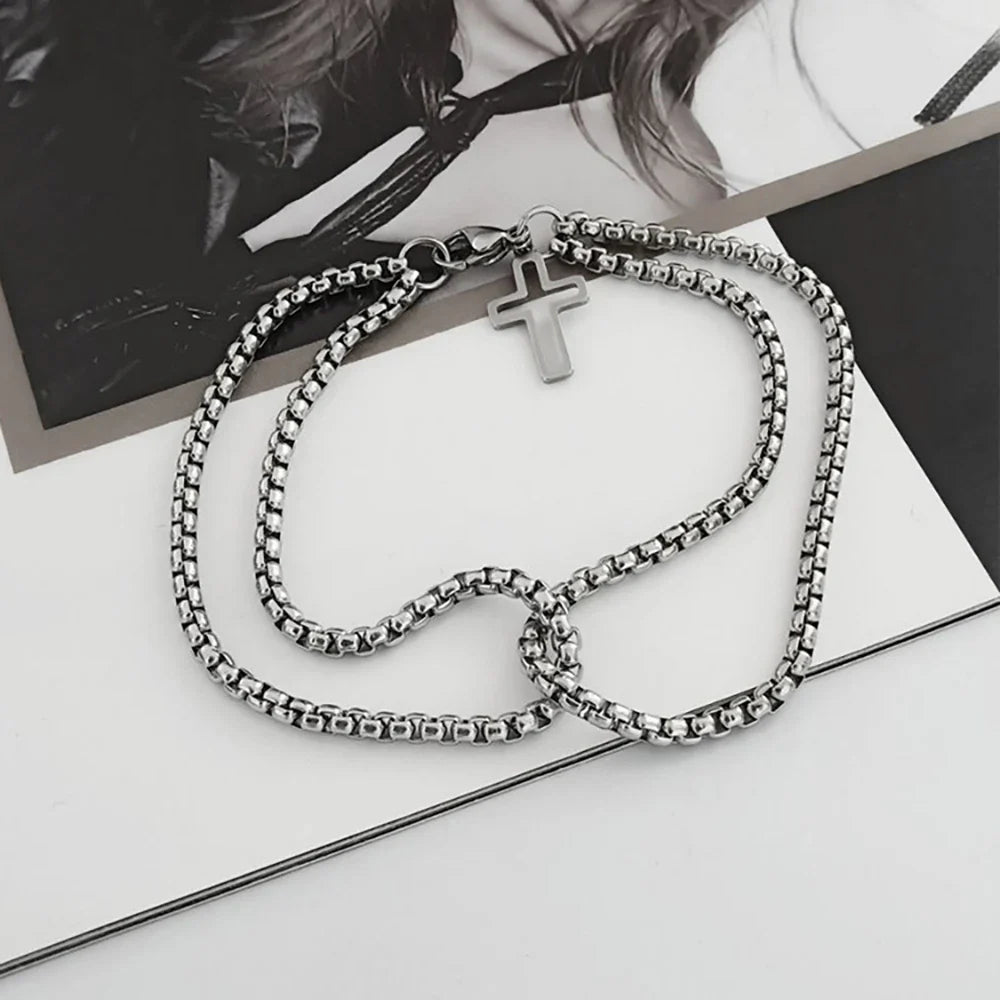 Men’s Stainless Steel Cross Bracelet