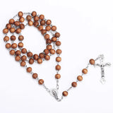 Wood Bead Rosary with Steel Cross | Precious Cross