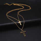 Double Cross Necklace