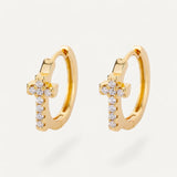 Cross Hoop Earrings