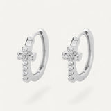 Cross Hoop Earrings