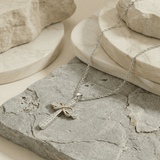 Two-Tone Infinity Cross Necklace