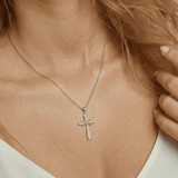 Two-Tone Infinity Cross Necklace