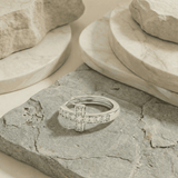 Silver Cross Hoop Earrings with Zircons
