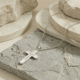 Pearly Divine Reflection Cross Necklace
