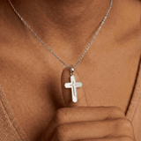 Pearly Divine Reflection Cross Necklace
