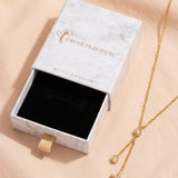 Adjustable Hanging Cross Necklace with Zircons