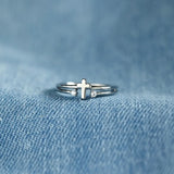 Silver Cross Ring for Women