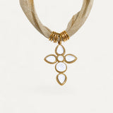 Cross Necklace with Braided Chain