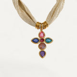 Cross Necklace with Braided Chain