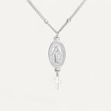 Elegant Miraculous Medal Cross Necklace