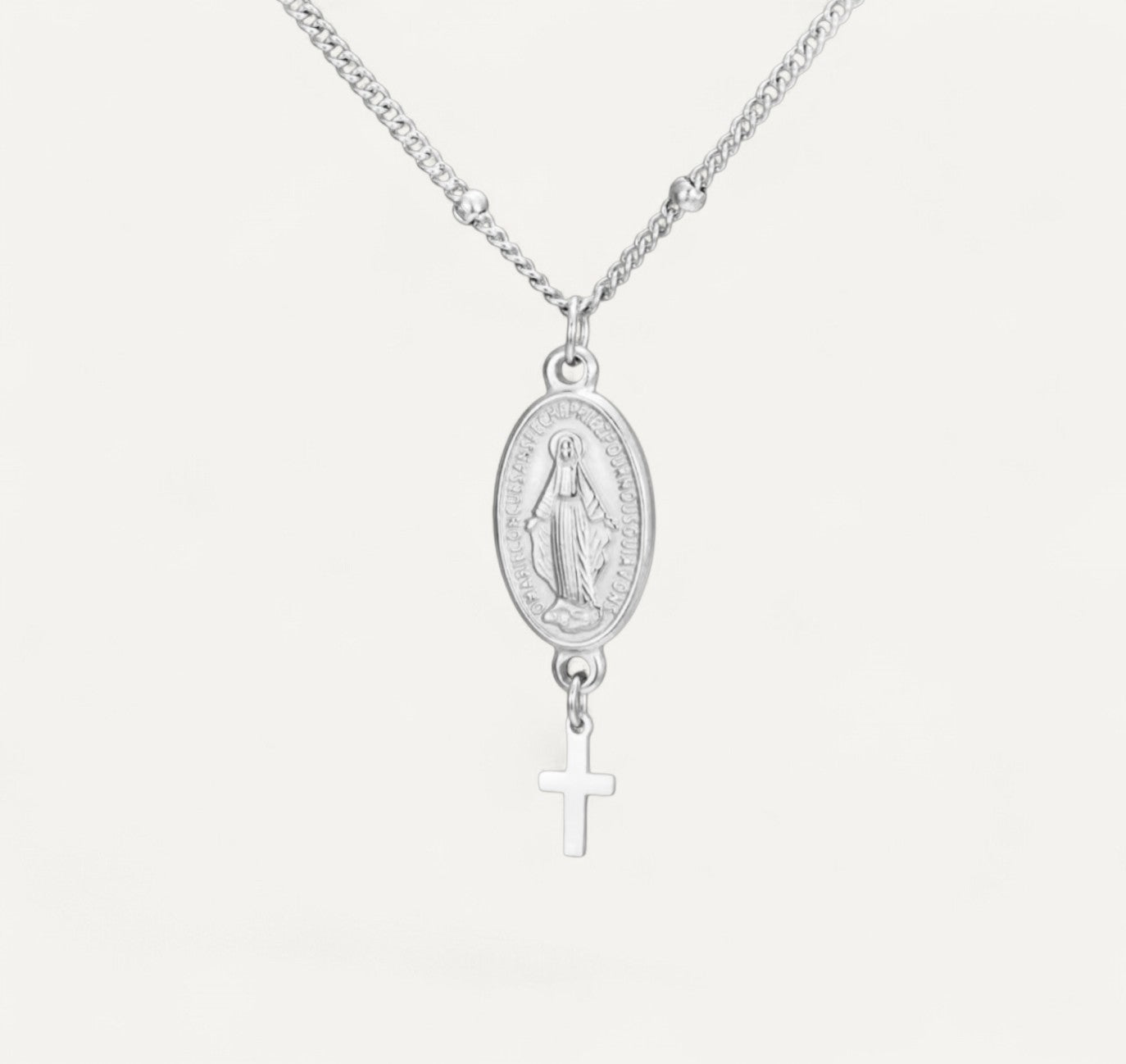 Elegant Miraculous Medal Cross Necklace