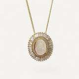 Virgin Mary Mother-of-Pearl Medal Necklace