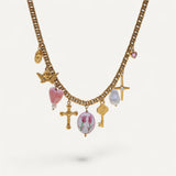 Elegant Gold Cross Charms Necklace