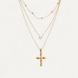 Elegant Layered Cross Necklace