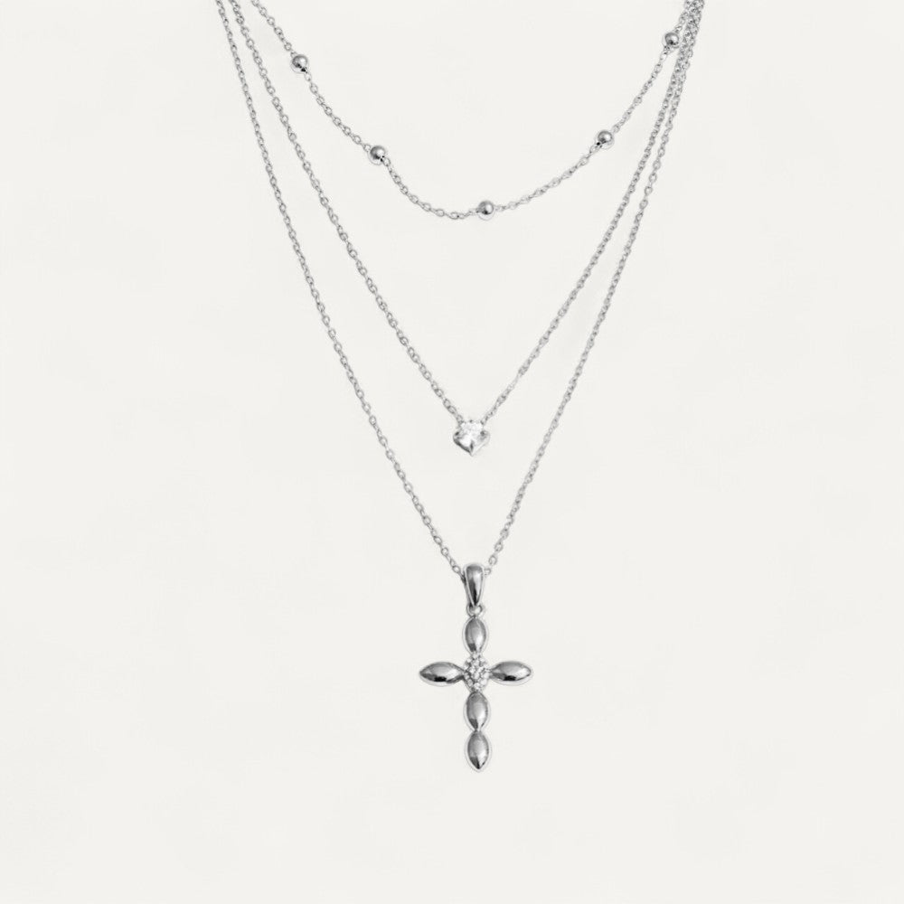 Elegant Layered Cross Necklace